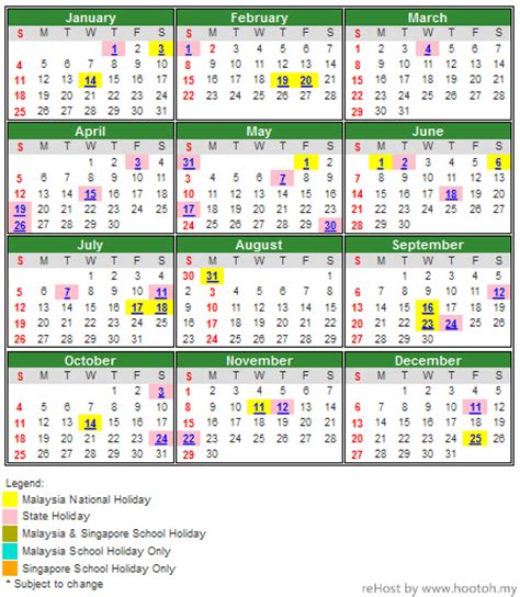 Jaynes Blog Year 2015 Malaysia Public Holiday Calendar