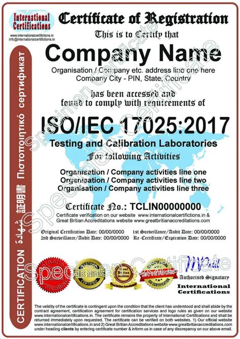 Isoiec 170252017 Tcl Certification For Testing And Calibration