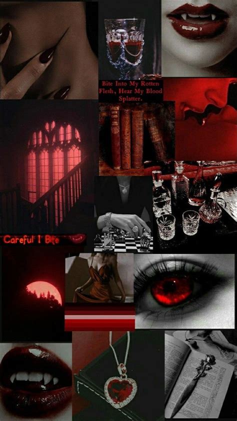 A Collage Of Images With Red Lights And Vampire Makeup On Them