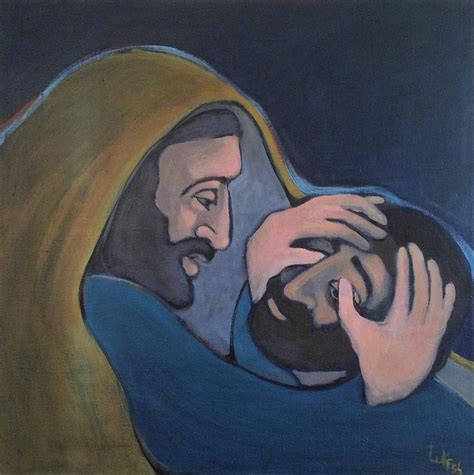 Jesus Heals The Blind Man Painting By Ann Lukesh