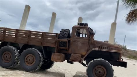 Wpl B X Ural Military Truck And Trailer In The Sand Youtube