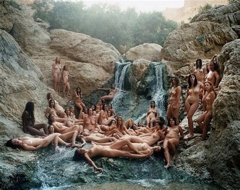 Waterfall Group Of Nude Girls Sorted By Position