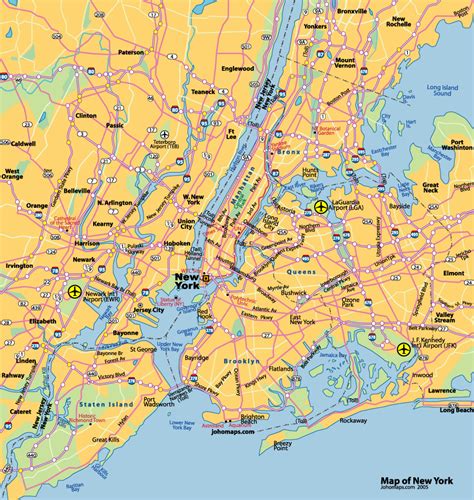Map Of New York City Johomaps
