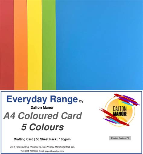 Dalton Manor A4 Bright Coloured Card Pk50 Wl Coller Ltd