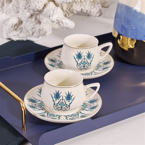 Coffret de tasses à expresso moka Karaca İznik New Form en porcelaine