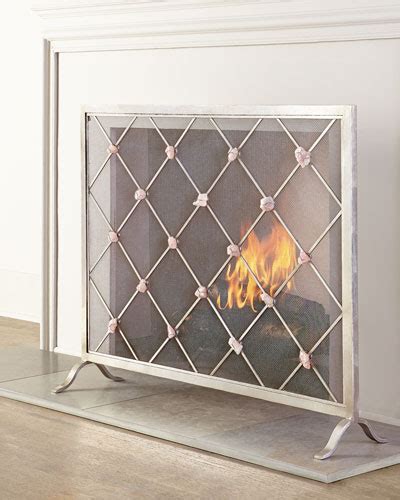 Silver Fireplace Screen Neiman Marcus