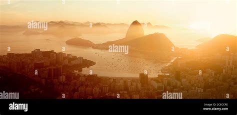 Aerial Panorama Of Rio De Janeiro City Brazil Stock Photo Alamy