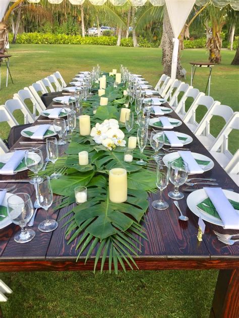 Tropical Table Runner Monstera Leaf Tropical Wedding Etsy In 2020