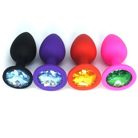 Small Silicone Butt Plug With Crystal Jewelry Smooth Touch Anal Plug