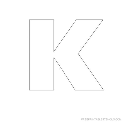 Print these free letter stencils which are created in a 4 inch size for printing. 4 Best Images of Printable Block Letter K - Block Stencil Letters, Free Printable Big Letter ...