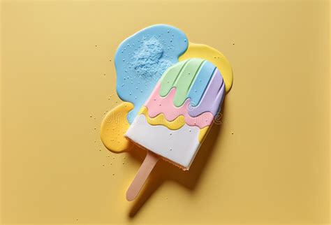 summer ice lolly popsicle colorful melting ice cream generative ai stock image image of color