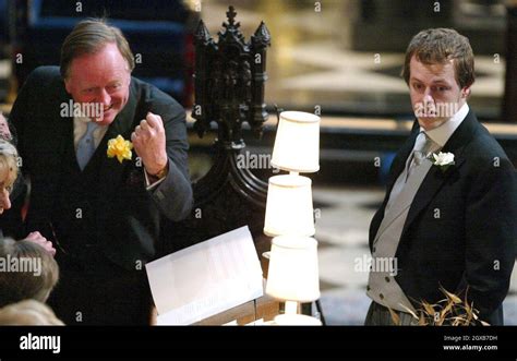 Andrew Parker Bowles And Son Tom Share A Joke Before The Wedding Blessing Of Prince Charles And