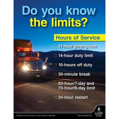 Hours Of Service Transportation Safety Poster