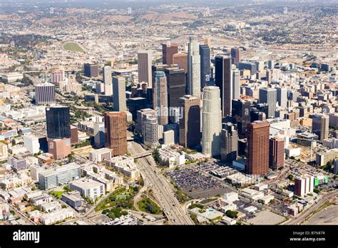 Downtown Los Angeles Aerial View Stock Photo 21980443 Alamy