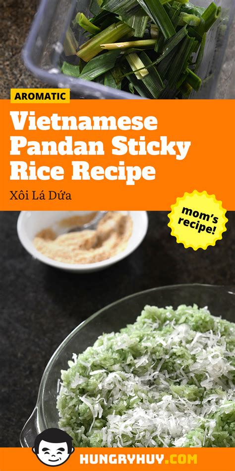 Pandan Sticky Rice Recipe Xôi Lá Dứa Hungry Huy