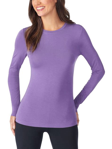 Cuddl Duds Womens Softwear With Stretch Long Sleeve Crew Neck Top Women