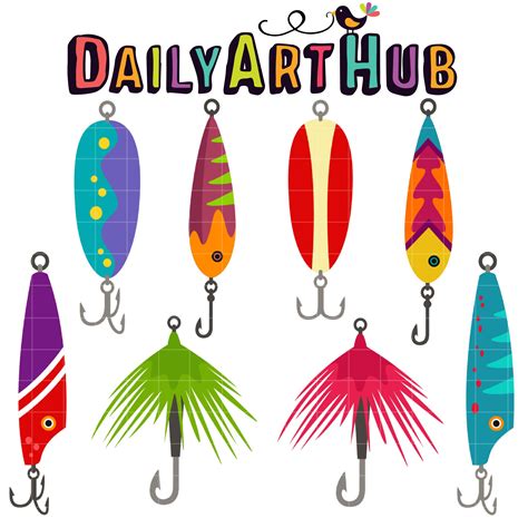 Fishing Lures Clip Art Set Daily Art Hub Free Clip Art Everyday