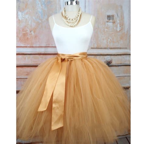 Did you scroll all this way to get facts about gold tutu skirt? Faldas Saias Sweet Puffy Knee Length Gold Tulle Skirts ...