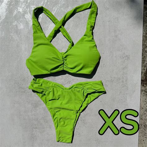 salty bottom swim anguilla sample green bikini set depop