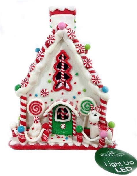 2015 Kurt Adler Peppermint Candies Gingerbread House New Christmas