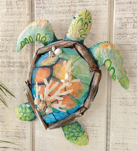 Turtle Driftwood Wall Sculpture Turtle Art Turtle Turtle Decor