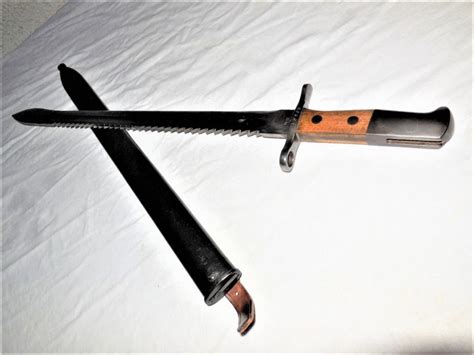 Old Swiss Pioneer Bayonet M 1914 With Sheath And Serrated Back Catawiki
