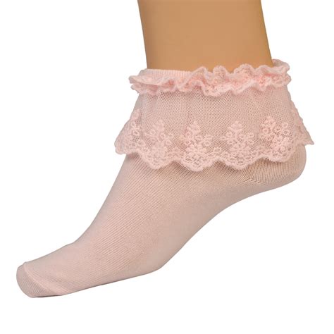 Hot Lovely Cute Vintage Retro Lace Ruffle Frilly Ankle Socks Ladies 5