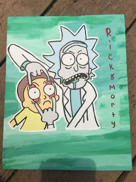 Rick And Morty Acrylic Painting Etsy
