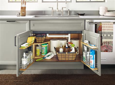 17 Ways To Organise Your Under Sink Kitchen Cabinet Houzz Uk