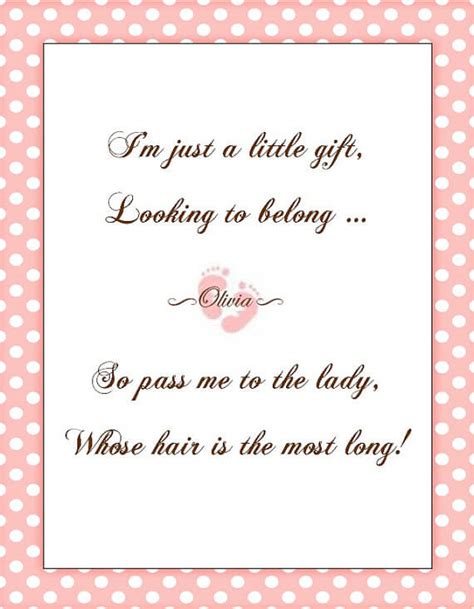 Congratulations on your upcoming little one, we're so excited for your growing family. Guess The Next Line Of Baby Shower Poem Game | Baby Shower ...