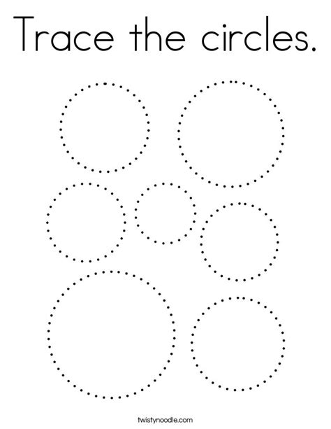 Trace The Circles Coloring Page Twisty Noodle Preschool Worksheets