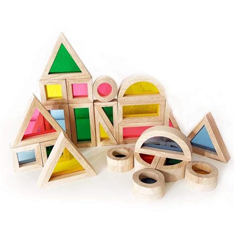 Rainbow Wooden Shapes Blocks With Images Wooden Shapes Shapes Wooden