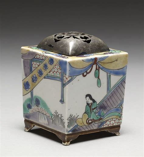 Japanese Incense Burner Koro With Domestic Scenes Walters 49475