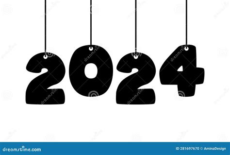 2024 New Year Logo Text Design 2024 Number Design Template Stock