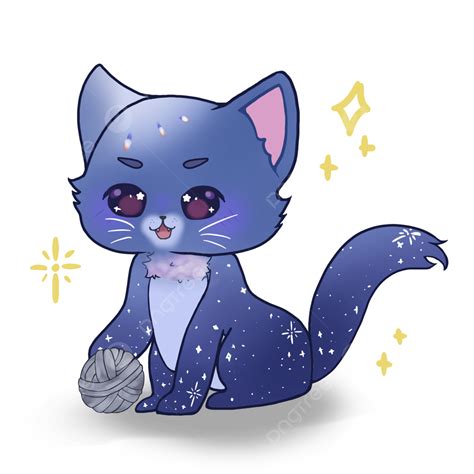 Cute Illustration Galaxy Cat Galaxy Cat Night Png Transparent