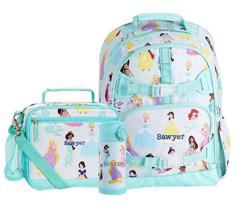 Mackenzie Aqua Disney Princess Backpack And Cold Pack Lunch Bundle Set