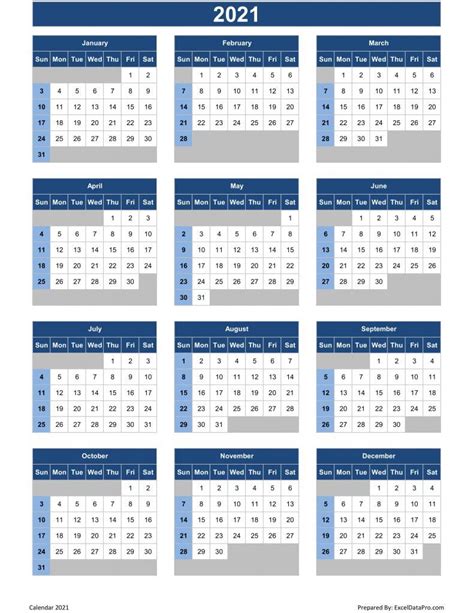 We updated the xlsx version to make it easy to edit with excel for ipad. Download 2021 Yearly Calendar (Sun Start) Excel Template - ExcelDataPro | Excel calendar, Excel ...