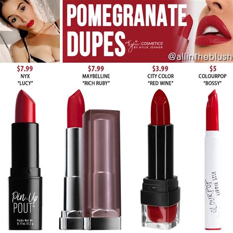 My new kylie cosmetics creme lipsticks are some of my favorite lipsticks that i've ever used!! Kylie Cosmetics Pomegranate Silver Series Lipstick Dupes ...