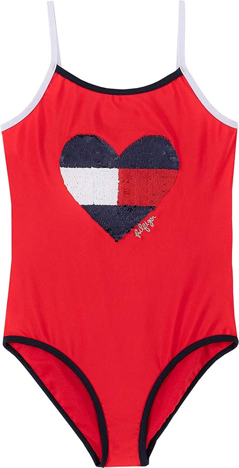 Tommy Hilfiger Girls Girls One Piece Swimsuit Amazonca Clothing