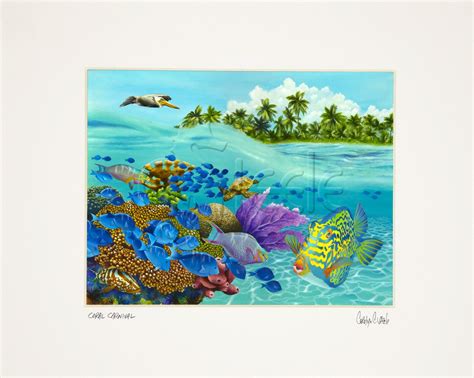 Carolyn Steele Tropical Art Print Caribbean Overunder Coral Etsy
