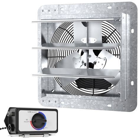 Iliving Variable Speed Shutter Exhaust Fan 12 In Indoor Silver Wall