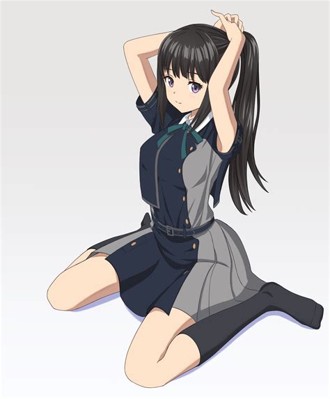 papel de parede anime meninas anime lycoris recoil inoue takina cabelo longo cabelo preto