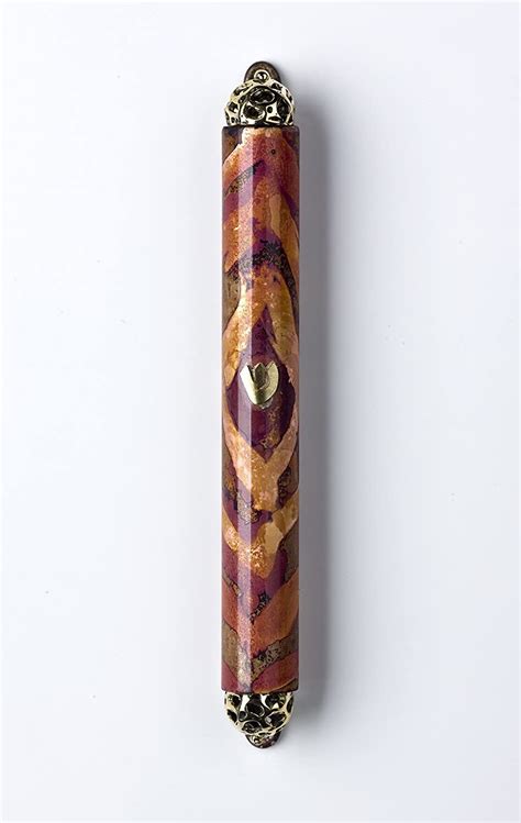 Handmade Red Triangle Mezuzah Case Jewish House Blessing
