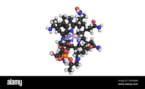 Vitamin B12 Cyanocobalamin Molecule 3d Render Chemical Structure 4k