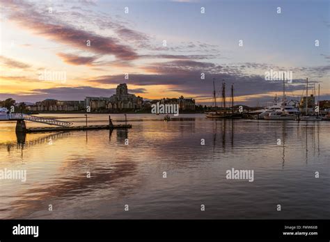 Victoria British Columbia Inner Harbor At Sunset Stock Photo Alamy