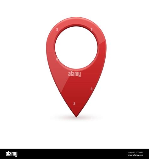 Glossy Red Realistic Modern Map Pointer Map Pointer 3d Pin Stock