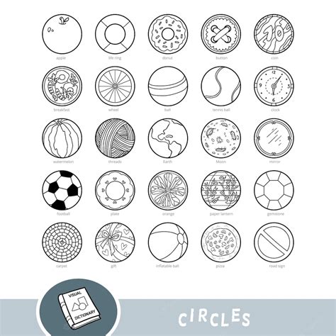 Premium Vector Black And White Set Of Circle Shape Objects Visual