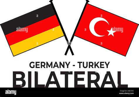 Germany Turkey Bilateral Relation Country Flag Icon Logo Design Vector