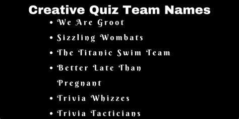 750 Cool Quiz Team Names Ideas And Suggestions