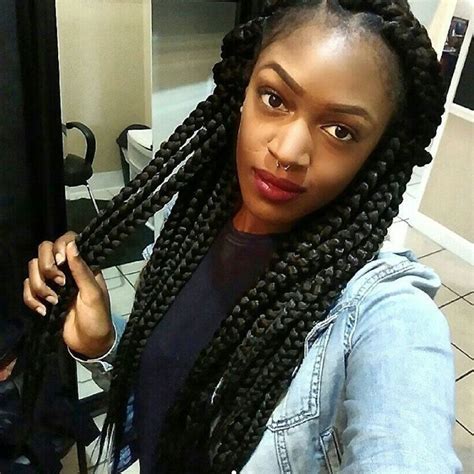 25 Beautiful Black Women Show Us How To Slay In Jumbo Braids Jumbo Braids Braided Hairstyles